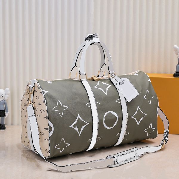 

womens designer pillow keepall duffel bags old flower handle totes two-tone colors multicolor sports large capacity outdoor luggage travel h