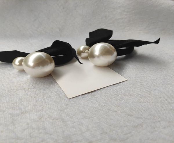 

new fashion big pearls and little pearl elastic hair rope with knot ladys collection item fashion hair accessories with paper card6448327, Pink