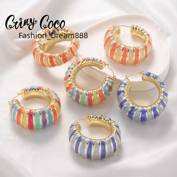 

cring coco new arrival color dripping oil enamel round earrings simple gold plated earrings women's earrings, Silver
