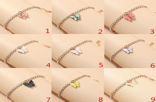 

butterfly rhinestone bracelets jewelry for women diamond butterfly pendant bracelets bracelet9395420, Golden;silver