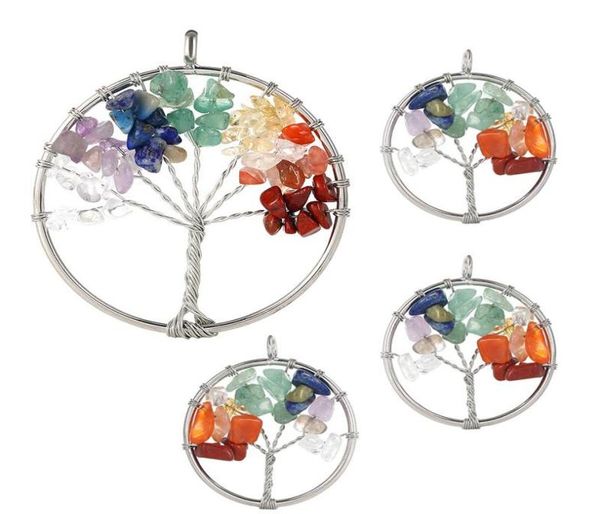 

tree of life pendant 7 chakra natural stone beads charms jewelry for earring choker pendant women girl diy jewelry making accessor4502895, Bronze;silver