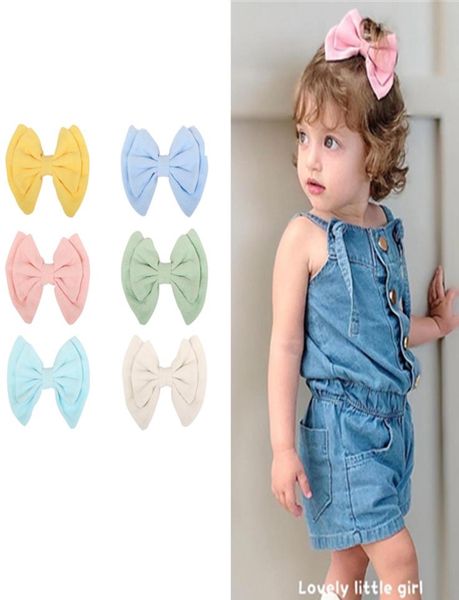 

dhl mqsp 35 inch baby kids girls barrettes solid quality linen cotton cute princess hairclippers6954252, Slivery;white