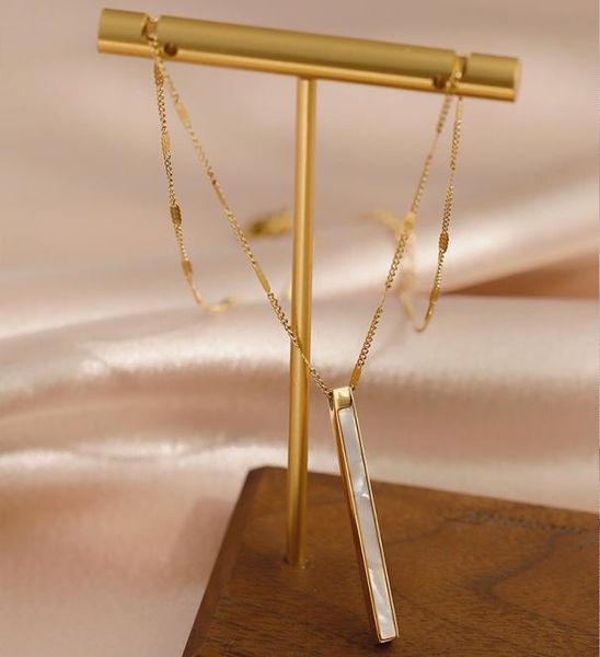 

exquisite shell titanium steel simple ins trendy minority exquisite clavicle chain necklace for women fashion neck accessories1505435, Golden;silver