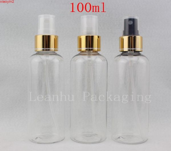 

100ml x 50 round empty clear cosmetic spray bottle with gold collar 100g perfumes sprayer pump container for toilet waterhigh qual3674289