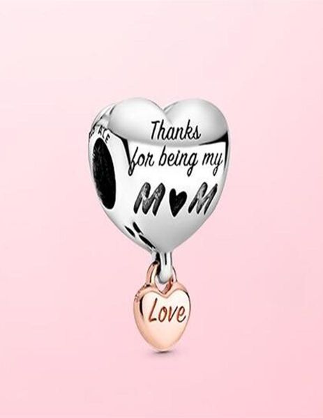 

2020 mother039s day 925 sterling silver love you mum heart charm bead fit european pandora charm bracelet necklace1384348, Black