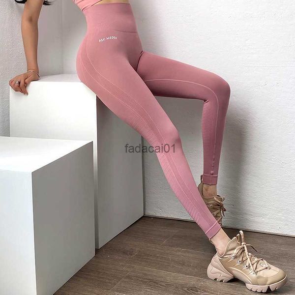 

high waist breathable yoga pants women seamless push up sports leggings girls solid color letter fitness elastic tights l230621, Black