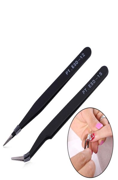

precision tweezer anti static stainless steel straight curved pointed eyelash extension tool diy hand clip nail sticker rhinestone4394784