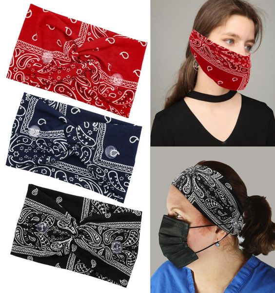 

face earloop hairband face mask ear buckle elastic headband ear lanyard holder sports headband with button bandanas6164321