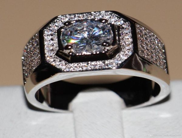 

2020 victoria wieck vintage jewelry 10kt white gold filled z simulated diamond wedding pave band rings for men size 8911129457320, Silver