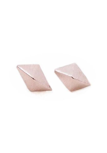 

the latest elements gold stud earrings threedimensional rhombus stud earring for women silver whole6688232, Golden;silver