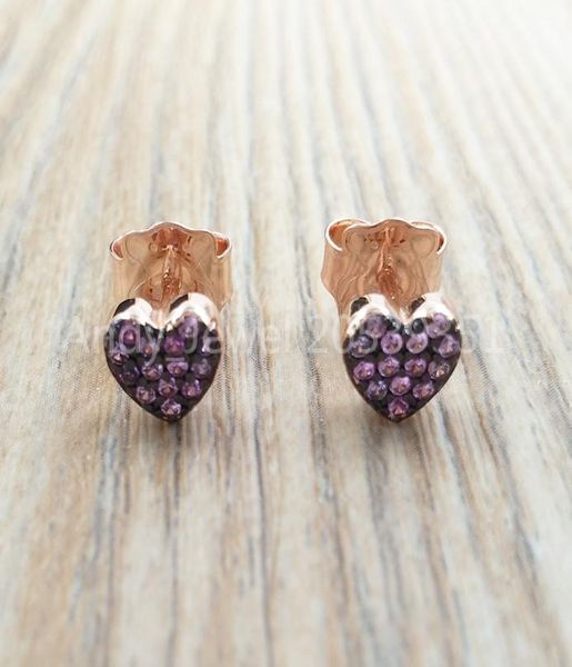 

san valentien earrings stud in rose gold vermeil with rubby bear jewelry 925 sterling fits european jewelry style gift andy jewel 1188882, Golden;silver