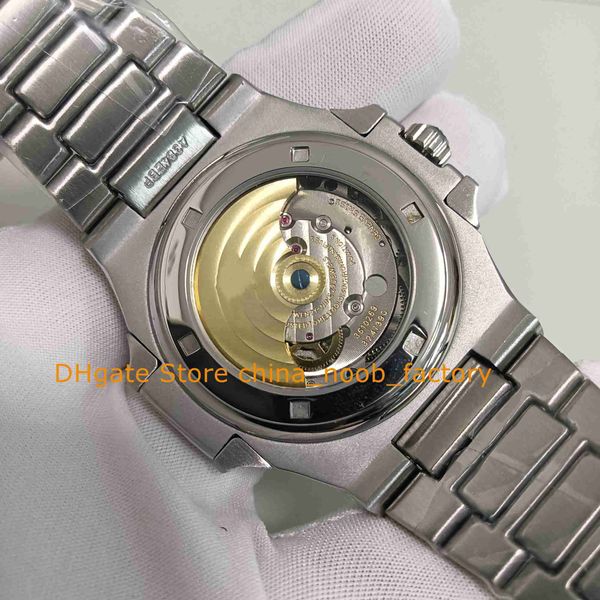 

color automatic 5 watch for mens 40mm 5711 date black white blue green stainless steel bracelet transparent back asia cal.324 s c mechanical, Slivery;golden