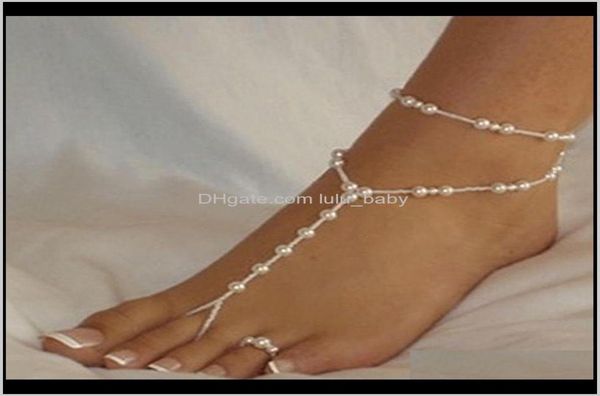 

anklets fashion ankle bracelet beach imitation pearl barefoot sandal anklet for women chain foot jewelry 1yagm ieaof7335342, Red;blue