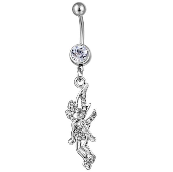 

d0005 angel belly navel button ring012345678910116194765, Silver