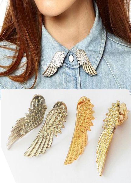 

trendy metal punk angel wing collar brooch0123456786526780, Gray