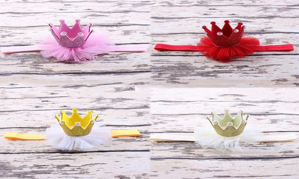 

whole girls hairbands head accessories baby princess queen rhinestone tiara headbands hair band children elastic flower crown6786485, Slivery;white