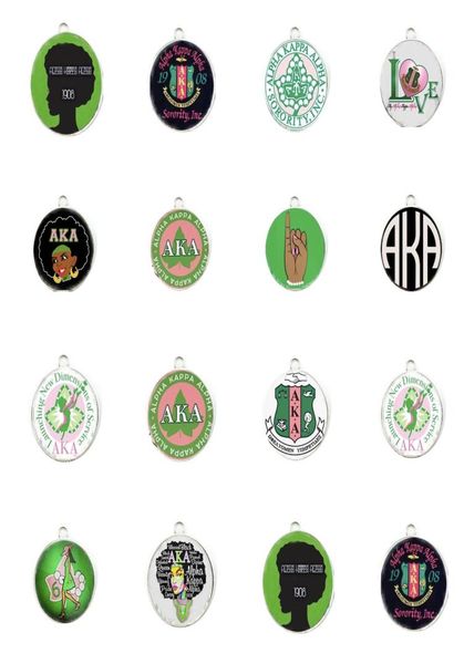 

mixed 18mm glass aka zeta phi beta sorority logo charms pendant stainless steel charm for jewelry making diy bracelet necklace acc9003336, Bronze;silver
