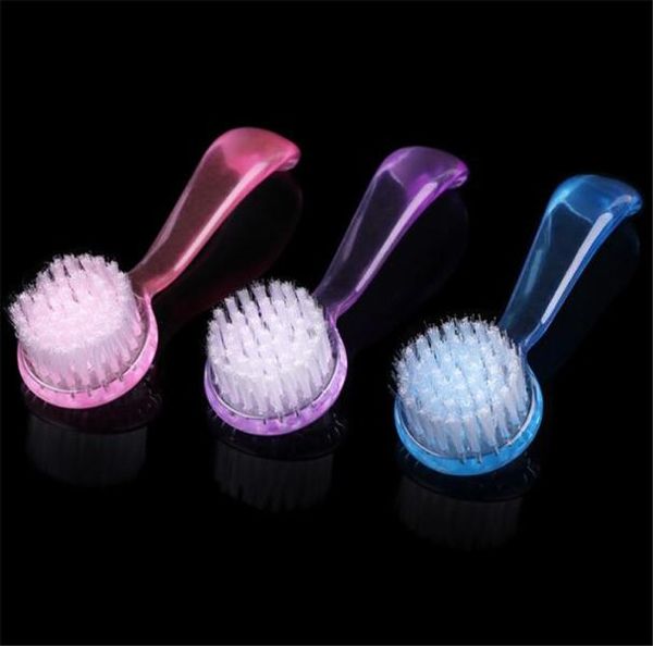 

plastic nail brush make up washing nail art dust round head powder clean brush cap pedicure manicure tools d1442269038, Yellow