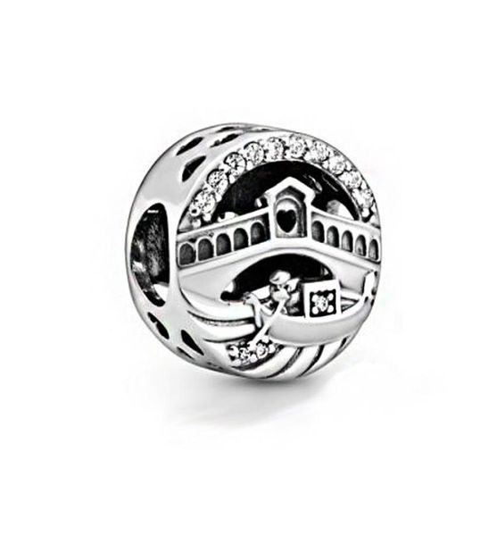 

2020 new summer silver color venice rialto bridge openwork charms beads fit original european bracelets women diy jewelry5252739, Black