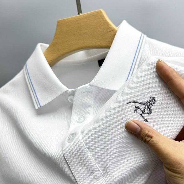 

embroidered polo shirt men's t shirt designer sweatshirt summer short sleeved tshirt men women round neck pure cotton casual shirts, White;black