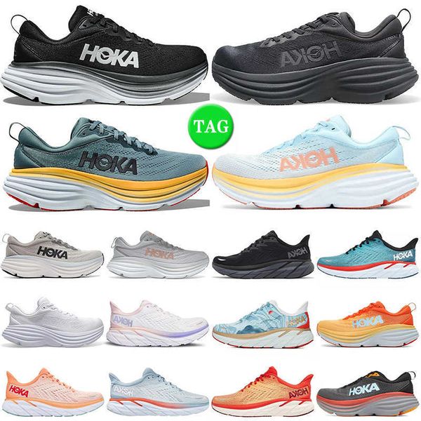 

hoka bondi 8 running shoes for men women hokas black white summer song shark grey goblin blue harbor mist real teal mens trainers outdoor sp