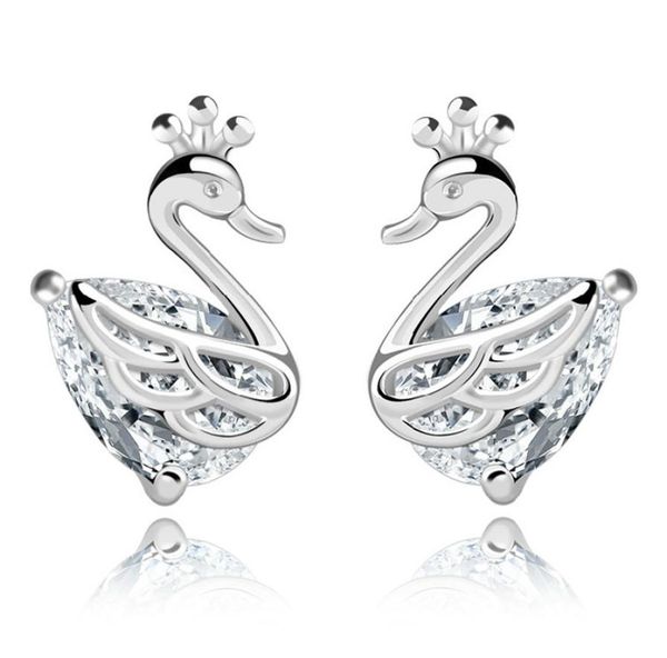 

whole studs earring fashion jewelry goose stud earrings 925 sterling silver stud ear buckle ys614572264, Golden;silver