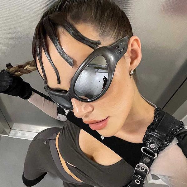 

y2k punk future double b sunglasses new ins net red same sunglasses anti ultraviolets3dl, White;black