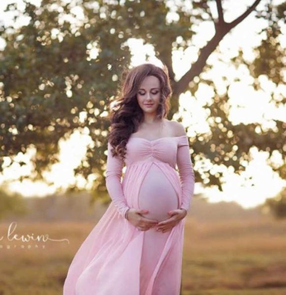 

baby shower jersey dresses maternity pography with cloak fitted for pregnant dress women maxi gown baby showers po shoot y099288071, White