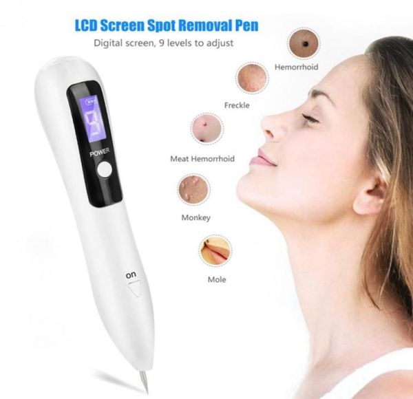 

portable lcd display plasma pen tattoo mole removal pen dark spot remover for face body skin tags freckle remover point pen beauty6247951