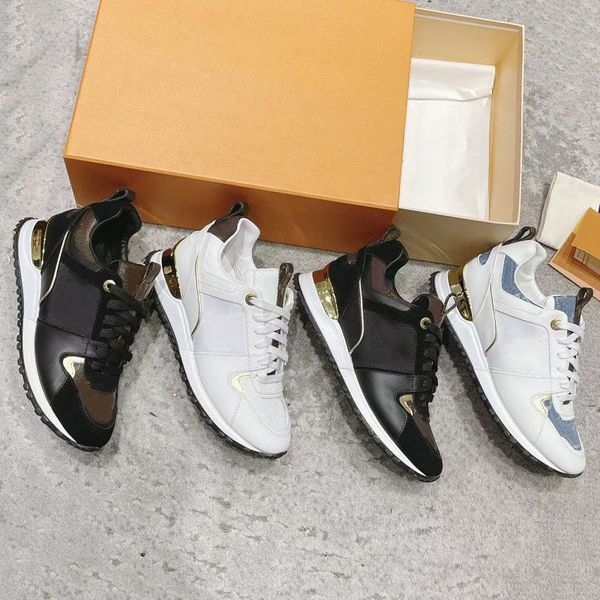 

classic designer run away sneakers casual shoes retro splicing sneaker mesh men women calf leather shoe mens trainers, Black
