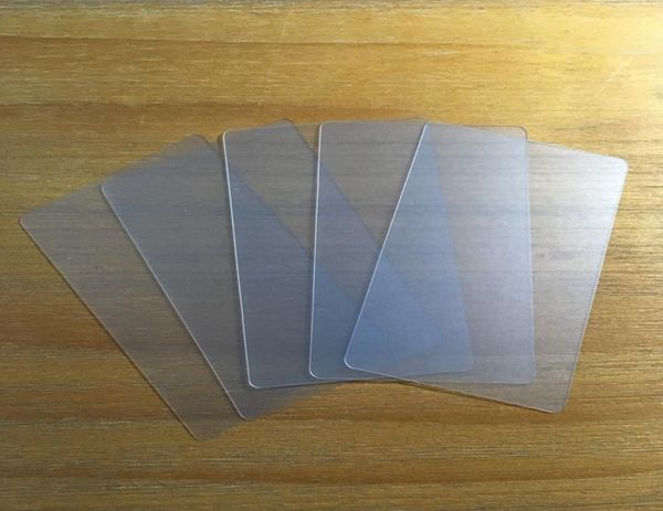 

200pcs transparent blank card pvc fine matte plastic material waterproof card 85554mm use for business card printing1335561