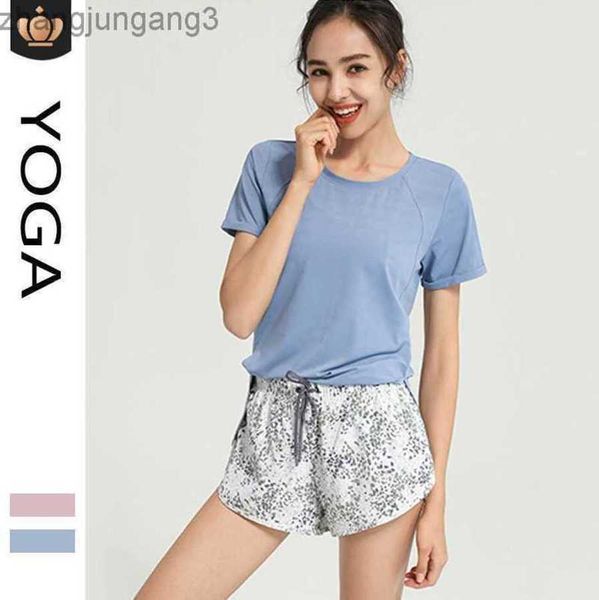 

2023 desginer alo yoga t shirt short sleeved new loose fitting sports running smock mesh breathable suit t-shirt for women, White