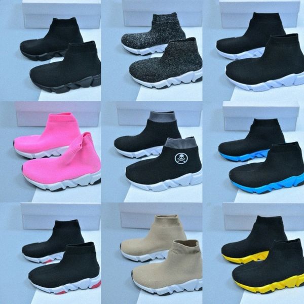 

designer kids shoes casual slides socks platform black youth kid infants boys girls speedy speed trainers runner toddler sneaker high suftv#