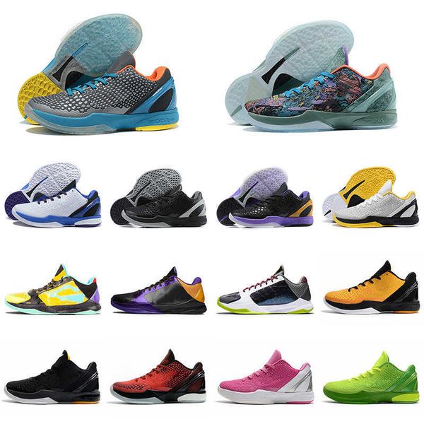 

2021 mamba zoom 6 6s prelude all star basketball shoes black purple trainers dark knight metallic gold white men sports sneakers