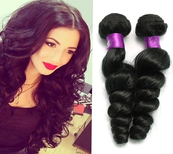 

100 human hair bundles brazilian loose wave virgin hair weave wavy natural hair extensions brazilian virgin hair loose wave 100g4913766, Black