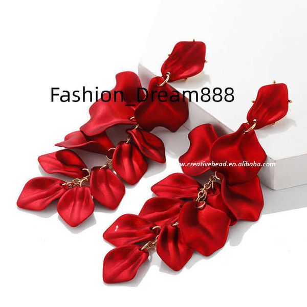 

2022 popular fashion party jewelry metal ear ring petal women trendy earrings valentines gifts, Golden
