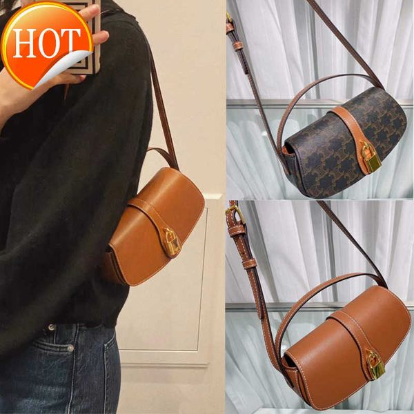 

women's designer bags 2023 new arc de triomphe old flower lock head saddle high sense armpit cowhide messenger hand female factory dire