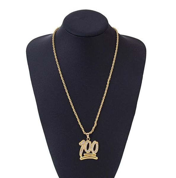 

high street trend 100 points necklace personality hip hop diamond pendant necklace fashion designer mens chain9230612