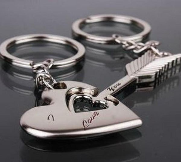 

1 pairs cupid couple key chain lovers pendant key ring key chain for lovers1204268, Silver