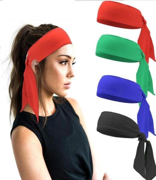 

summer men women sport headband tie up knot pirate hairbands ninja gym yoga running sweatband hat basketball tennis sweat bands7652049, Yellow;black