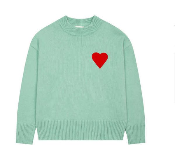 

paris designer men's sweater amis men women fashion cardigan casual loose round neck candy color lover heart usa street brand clothing, White;black