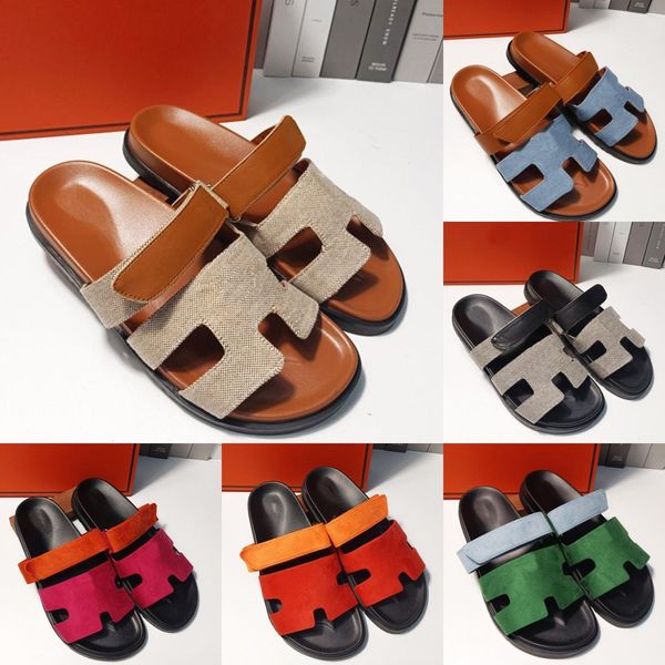 

designer slippers sandals women's brand fashion flats leather upper denim breathable multicolor comfortable luxury slippers travel outd, Black