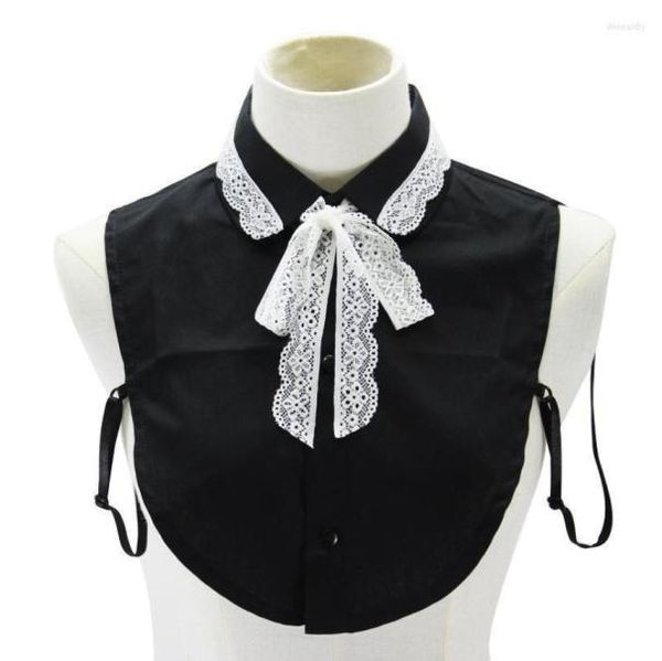 

bow ties sitonjwly women cotton fake collar girls black shirt lapel false collars neck tie detachable clothes decor donn224150174, Black;gray