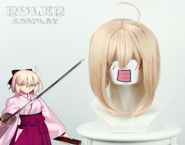 

anime fategrand order okita souji cosplay wig0123456775261497423483, Black