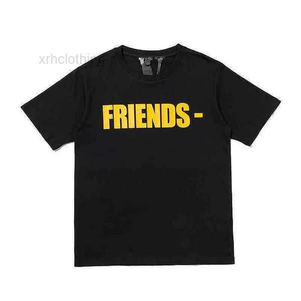 

t-shirt fahion br vlones yellow friend letter t-hirt looe imple back large v hort leeve men' and women' in ummer 2 ds24, White;black