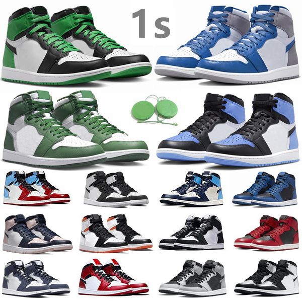 

jumpman 1 1s mens basketball shoes lucky green unc toe true blue gorge green lost found starfish bred dark mocha denim obsidian men women tr