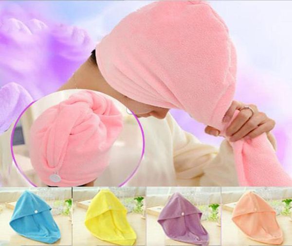 

lady thickening dry hair hat super absorbent quickdrying hair shower cap wrap towel women hair cap c36692475389