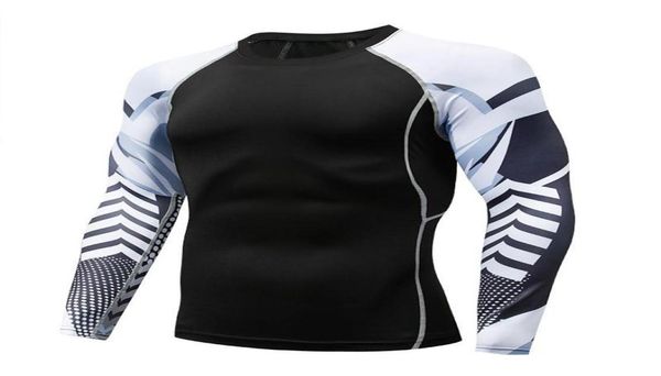 

running jerseys men039s sports fitness clothing long sleeve shirts quickdrying moisture outdoor flower arm tights tshirt comp4198117, Black;blue