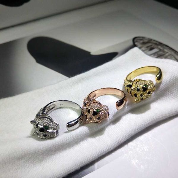 

designer new jxj. s925 sterling silver carti black spot leopard open ring female fashion luxury personality pn0j