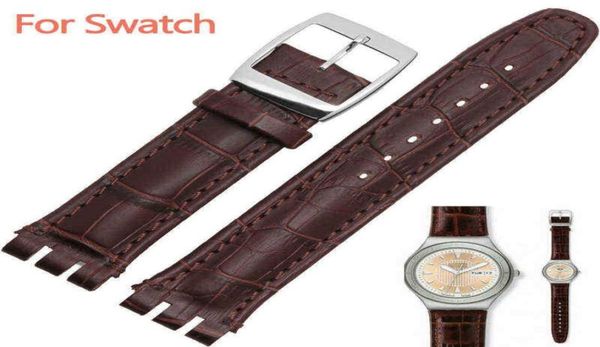 

17mm 19mm strap for s band genuine calf leather strap band black brown white waterproof h2204199640876